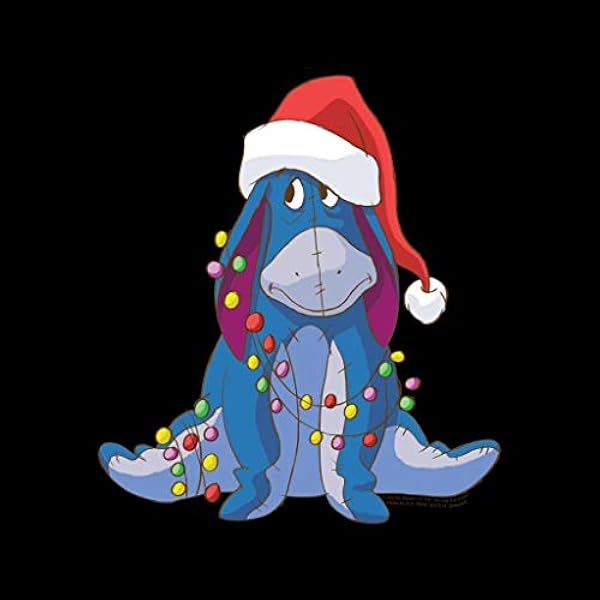 Disney Christmas Eeyore Tangled In Festive Lights Men's Hooded Sweatshirt